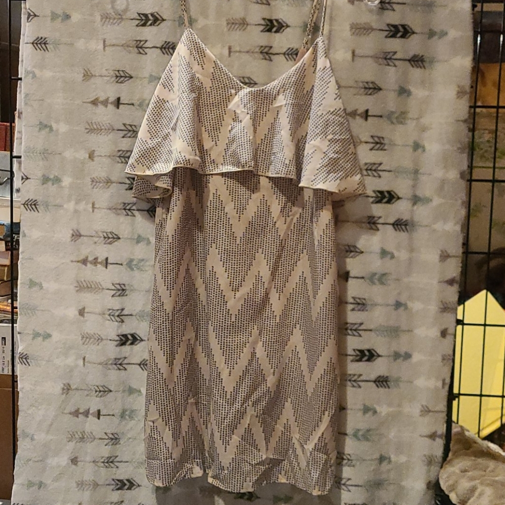 Women's S chevron tunic or dress pink and gray Peppermint